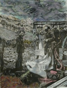 "Checkmate" colored pencil on paper