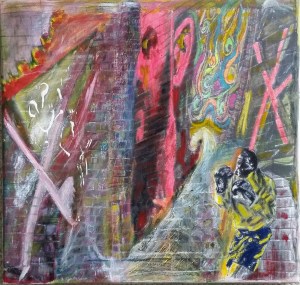 Berlin Wall, 17 x 19, acrylic on canvas