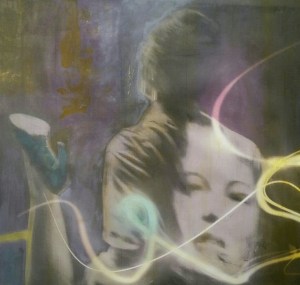 Theater Berlin, acrylic on canvas,  29 x 28