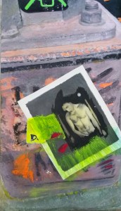 Sidewalk Post,  acrylic and original drawing 28 x 16 jpg