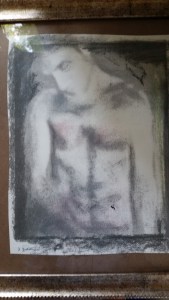 "Good Boy," print of original (lost) charcoal drawing