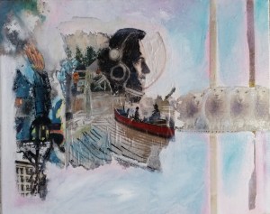 What the Astronaut Saw, 16 x 20, acrylic on canvas